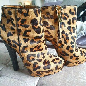 Topshop Leather ponyskin ankle boots leo 37